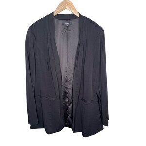Torrid Lightweight Challis Black Open Front Blazer Womens Size 2X